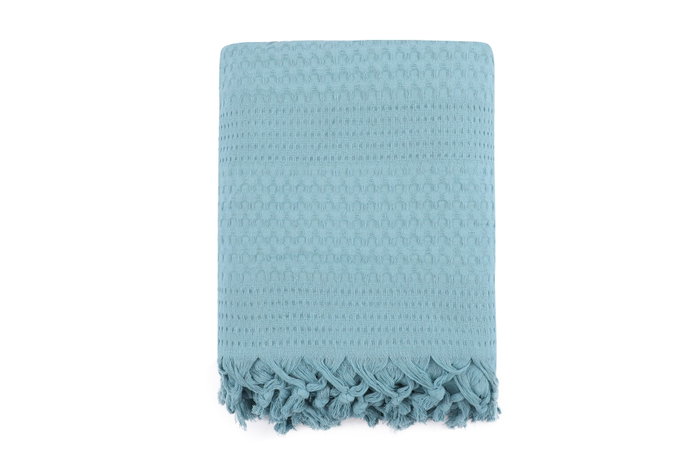 L'essentiel linge de maison Sábana doble de piqué Verde petróleo